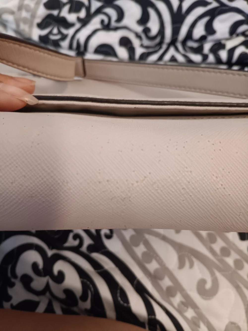 kate spade cream saddle crossbody with gold-tone logo